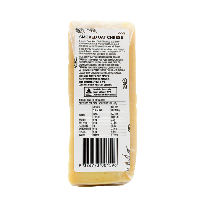 Lauds Smoked Oat Cheese 200g