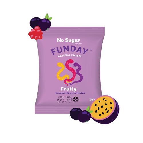 Funday Natural Sweet Gummy Fruity Snakes 50g