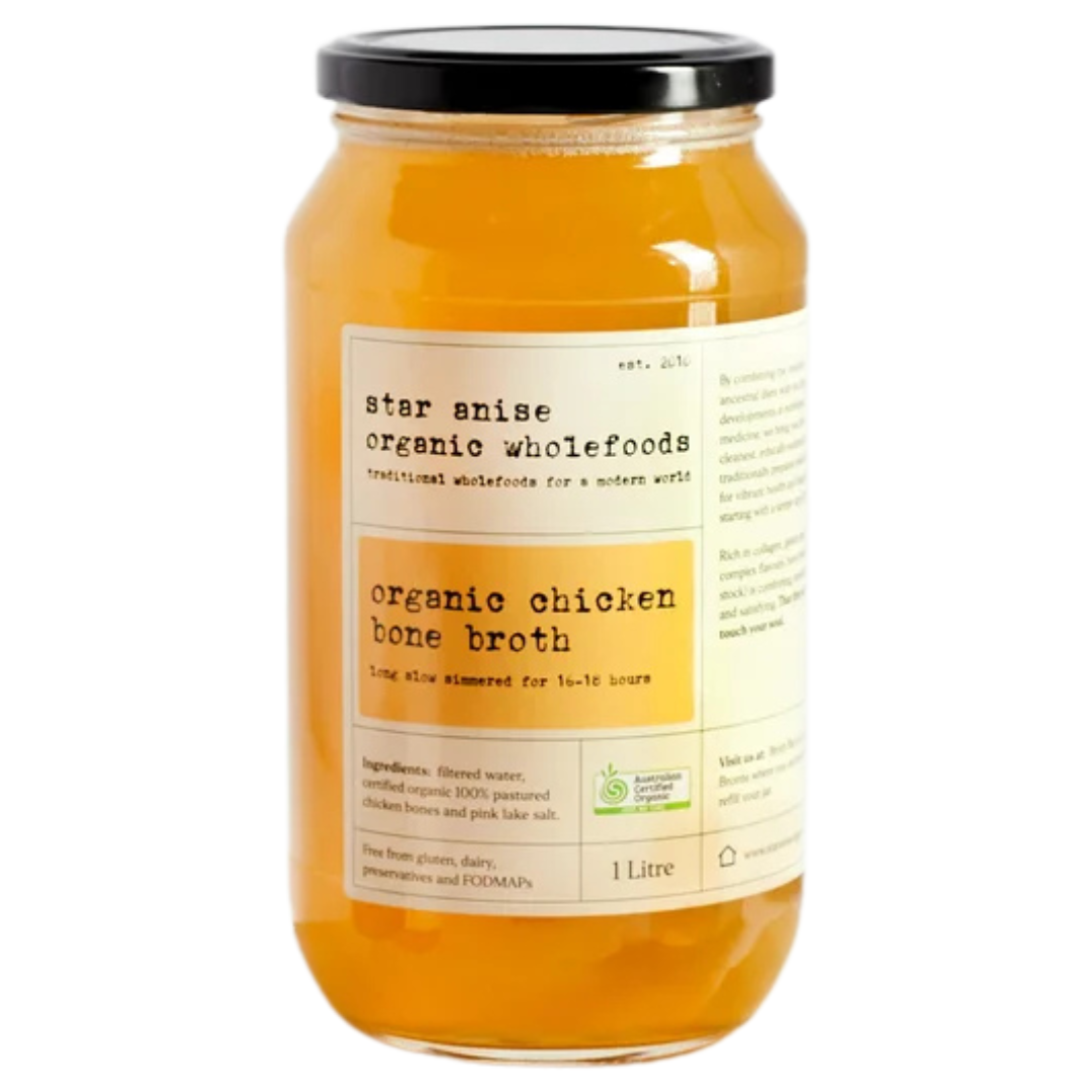 Star Anise Organic Chicken Broth Glass 1l