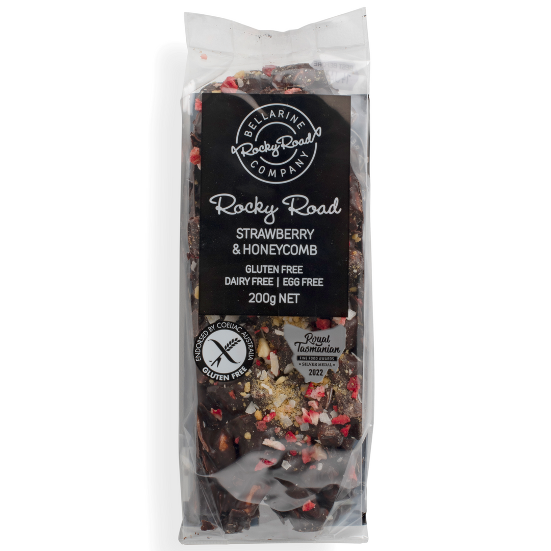 Bellarine Rocky Road Company Strawberry & Honeycomb Rocky Road 200g