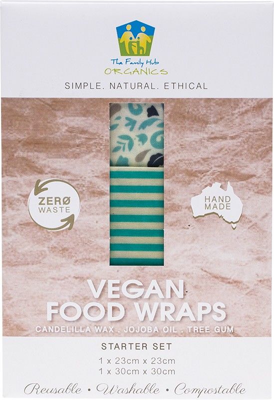 Family Hub Organics Vegan Food Wraps 1 Med 2 Lrg