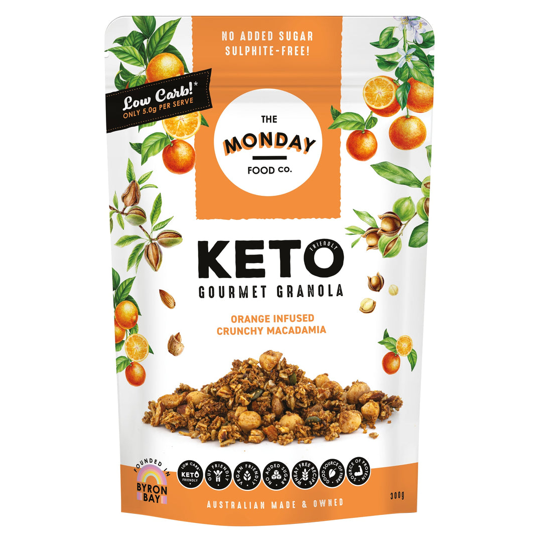 The Monday Food Co Keto Granola Orange Infused Crunchy Macadamia 300g