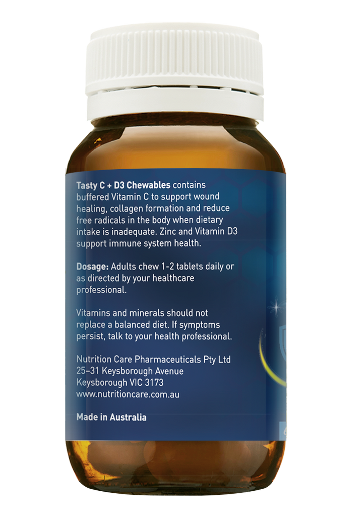 Nutrition Care Tasty C + D3 Chewables Orange 60t