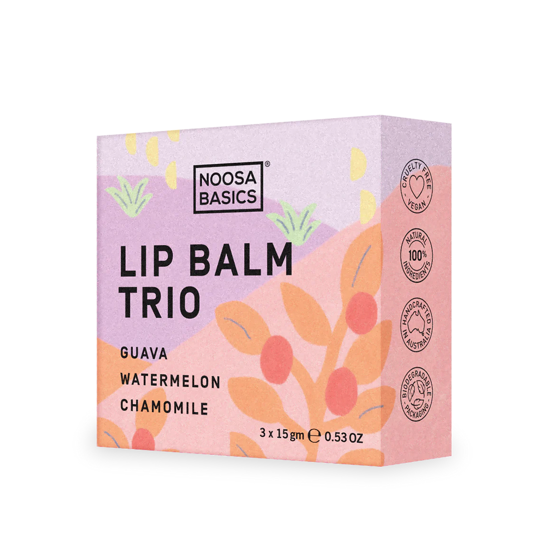 Noosa Basics Lip Balm Trio (guava / Watermelon / Chamomile