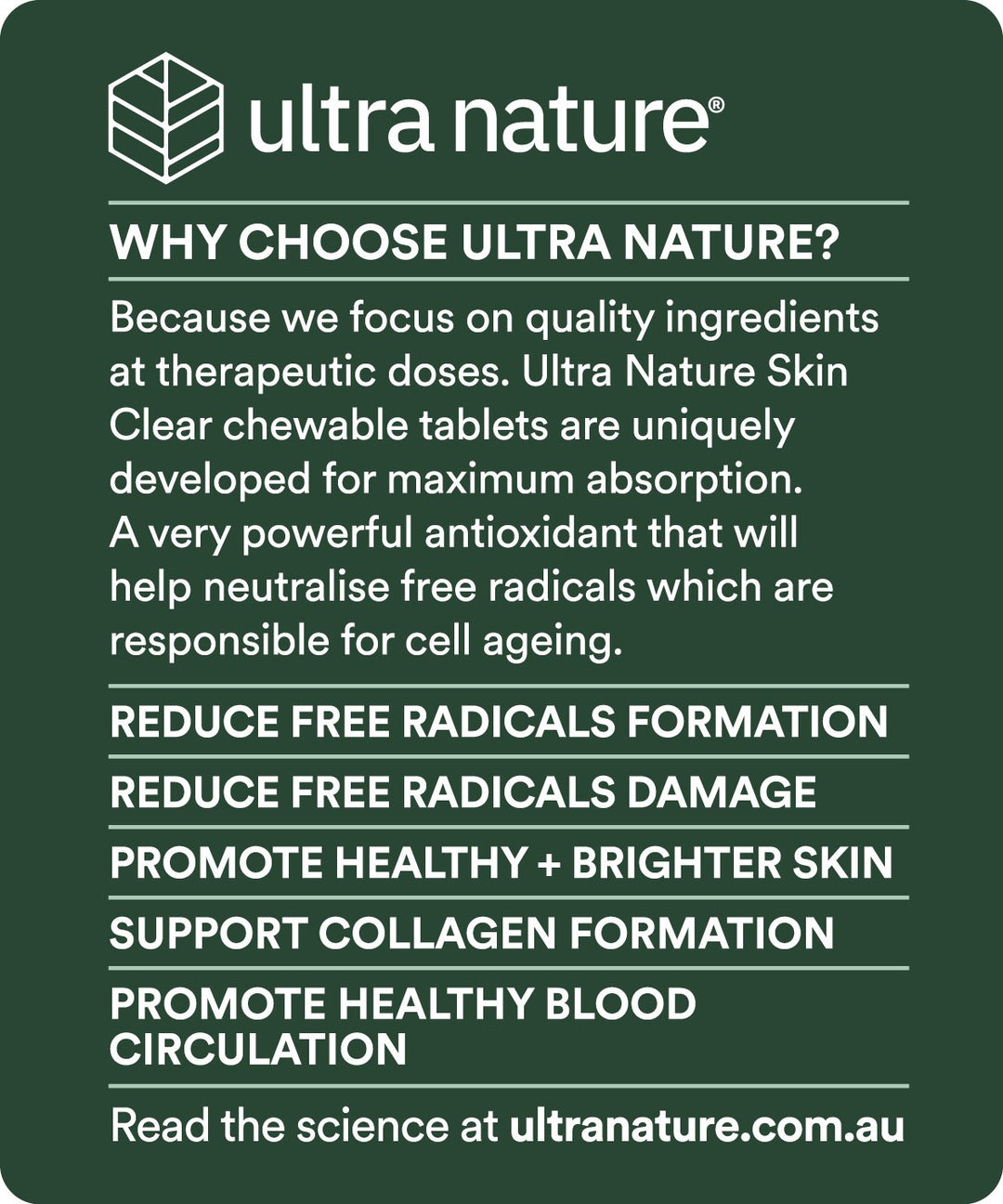 Ultra Nature Skin Clear Chewables 30t