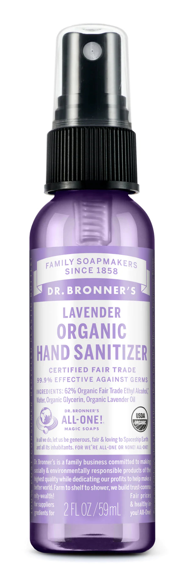 Dr Bronners Hand Sanitiser Lavender 59ml