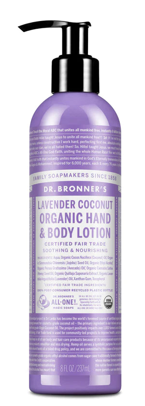 Dr Bronners Organic Coconut Lavender Lotion 237ml