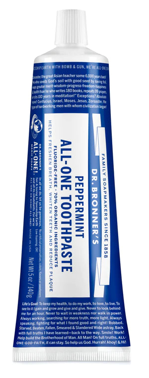 Dr Bronners Peppermint Toothpaste 140g