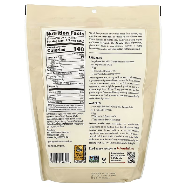 Bob's Red Mill Gluten Free Pancake Mix 680g
