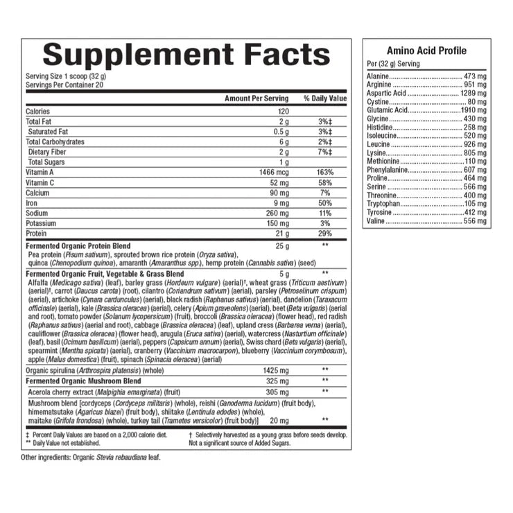 Whole Earth & Sea Fermented Organic Protein Greens Vanilla 630g