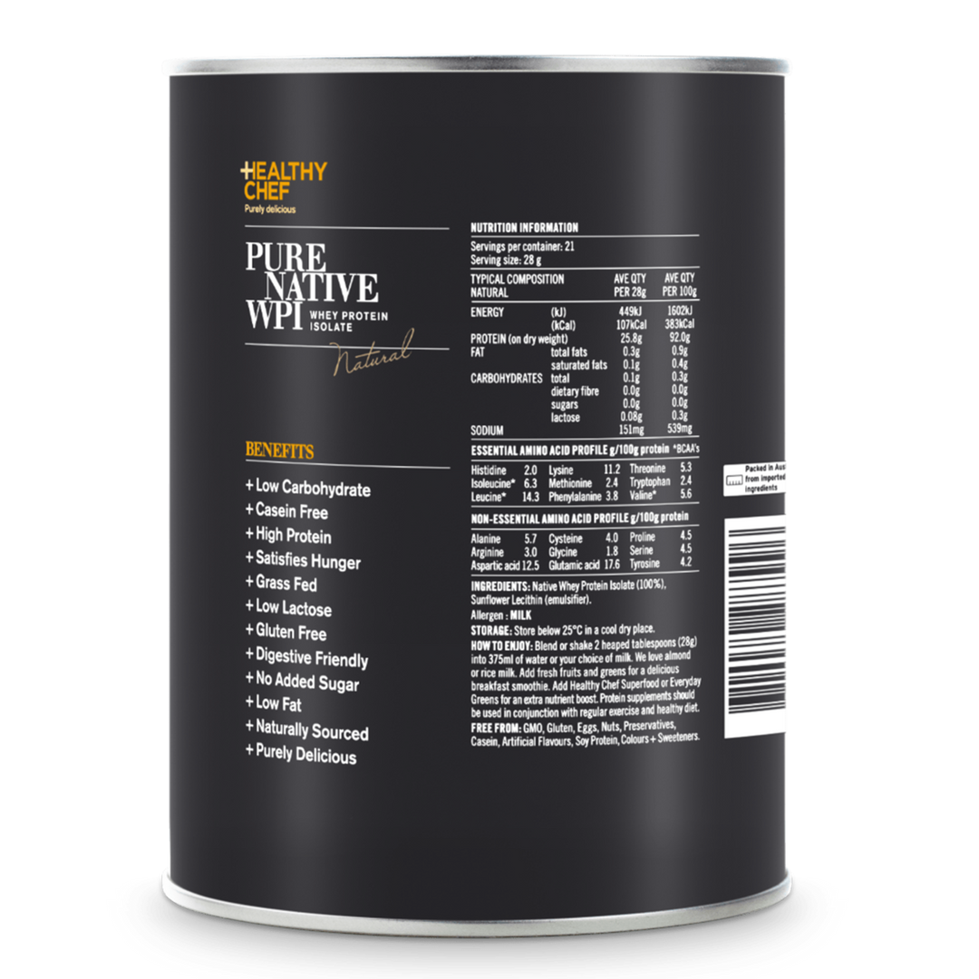 The Healthy Chef Protein Pure Native Wpi Natural 600g