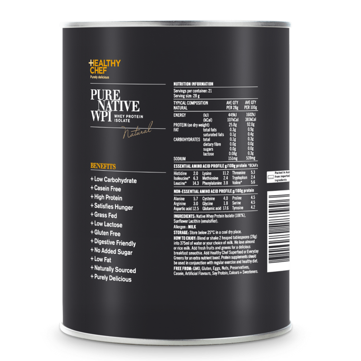 The Healthy Chef Protein Pure Native Wpi Natural 600g