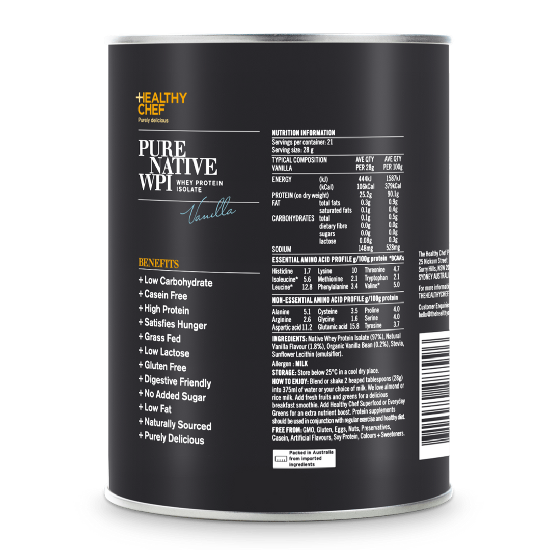 The Healthy Chef Protein Pure Native Wpi Vanilla 600g