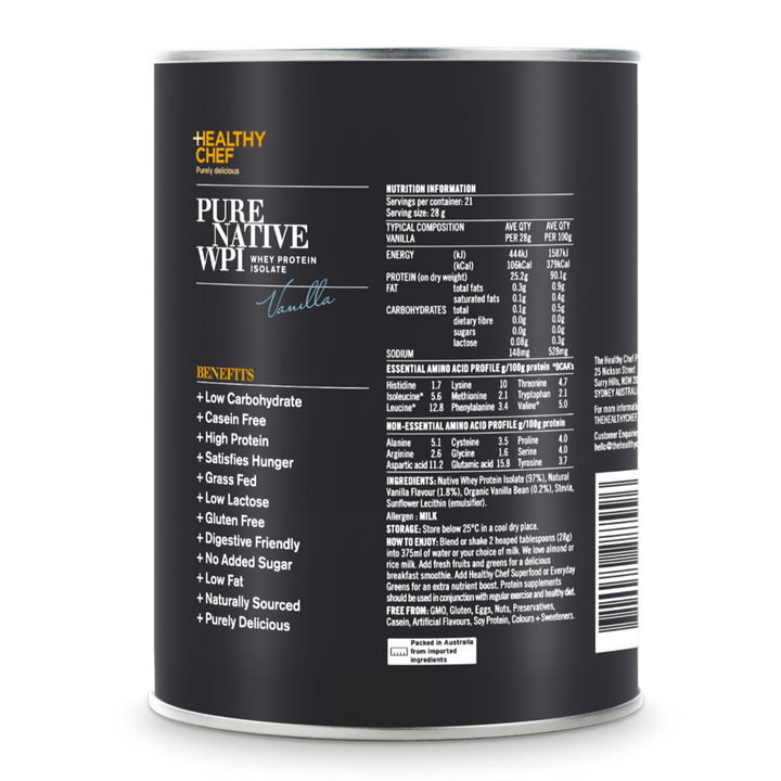 The Healthy Chef Protein Pure Native Wpi Vanilla 600g