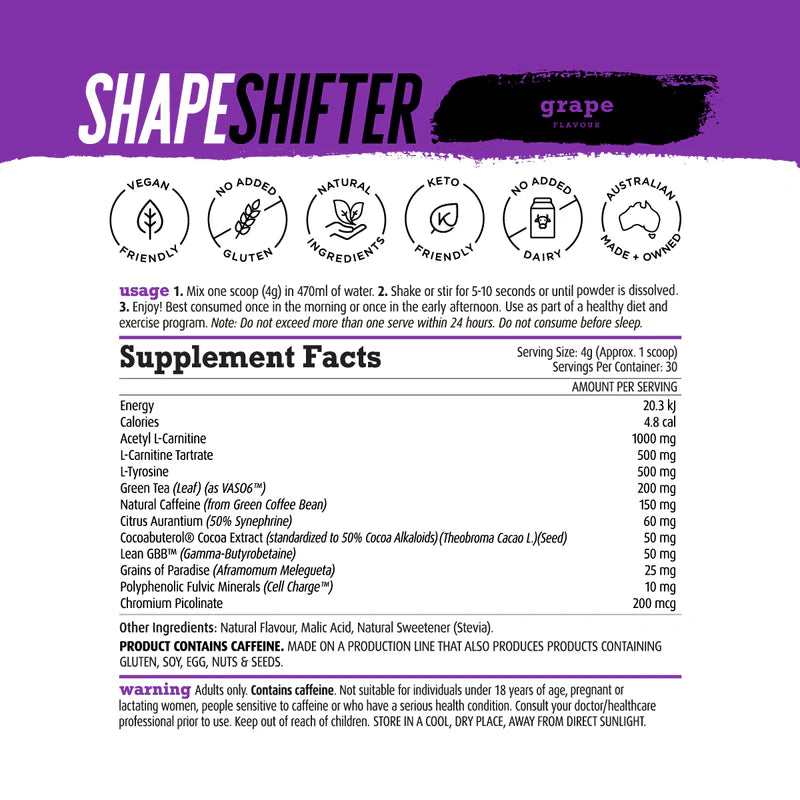 White Wolf Nutrition Shape Shifter Grape 120g