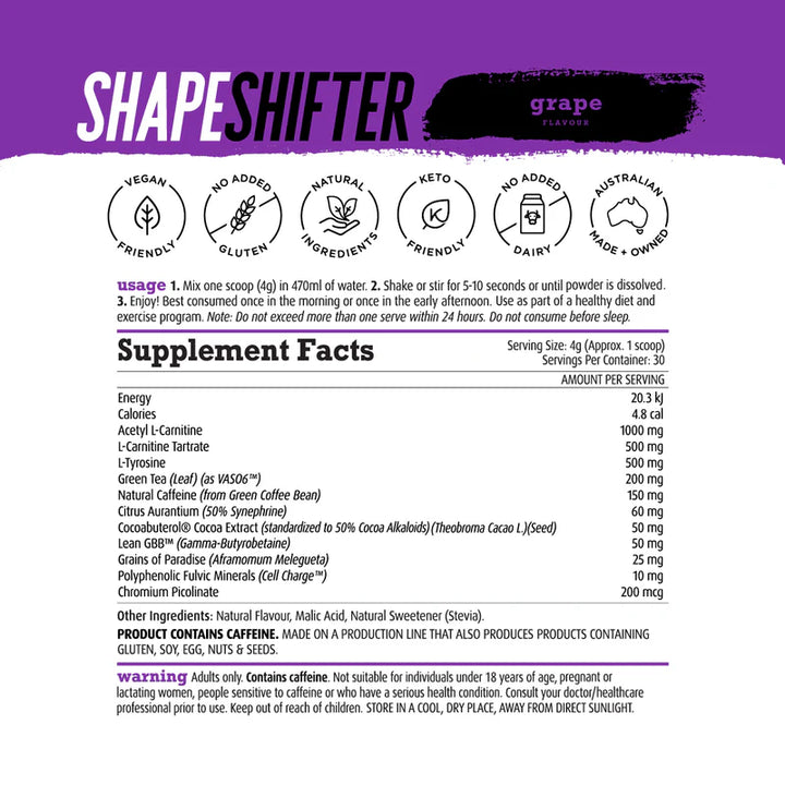 White Wolf Nutrition Shape Shifter Grape 120g