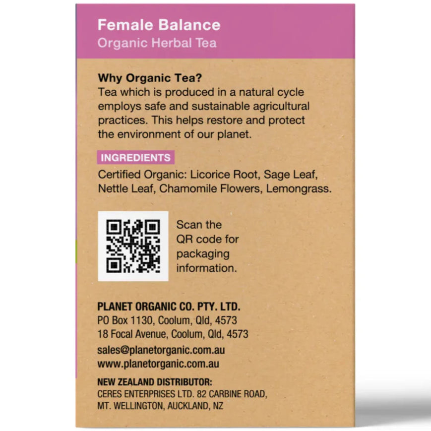 Planet Organic Female Balance Tea 25tb