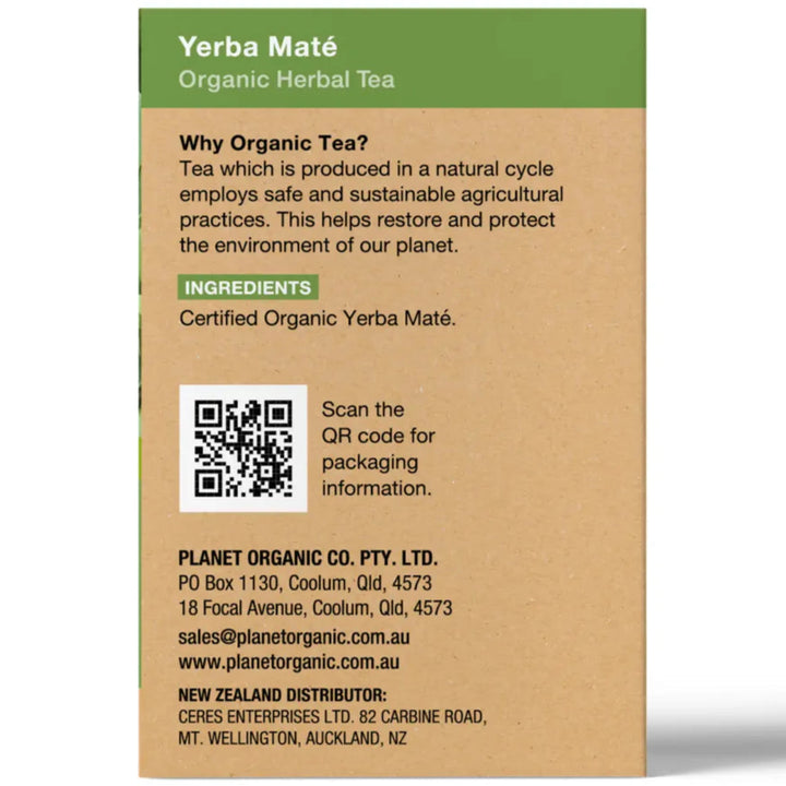 Planet Organic Yerba Mate Tea 25tb