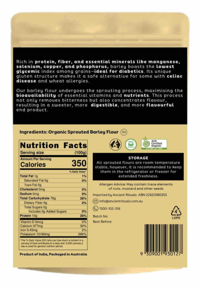 Ancient Rituals Sprouted Organic Barley Flour 500g