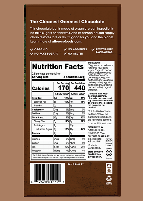 Alter Eco Organic Dark Coffee Brittle 75g