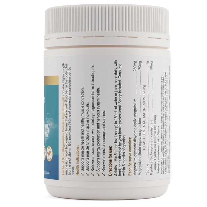 Herbs Of Gold Magnesium Powder High Strength