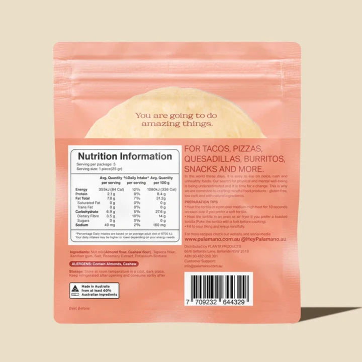 Palamano Cashew Tortillas 5 Pack