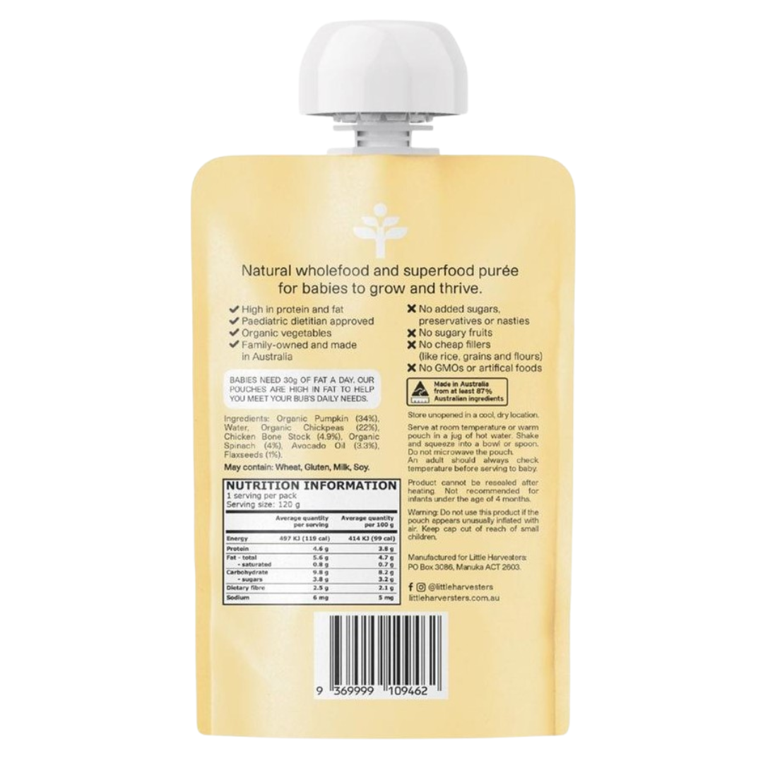Little Harvesters Puree Pouch Chickpeas Flax & Pumpkin 120g