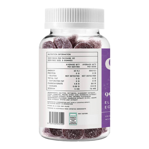 Chuu Nutrition Elderberry And Echinacea Gummies 99% Sugar Free 40 Pieces