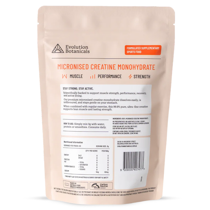 Evolution Botanicals Micronised Creatine 250g