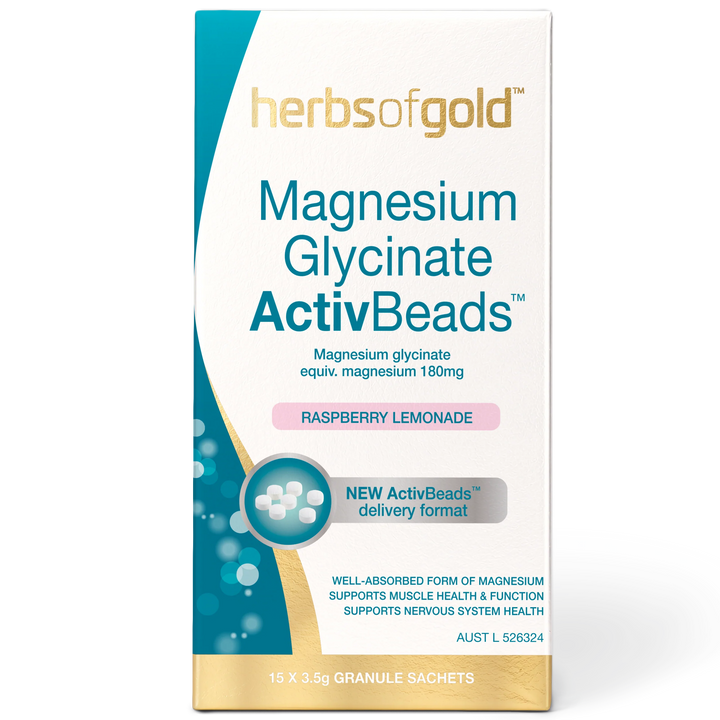 Herbs Of Gold Magnesium Glycinate Activbeads 15 Sachets