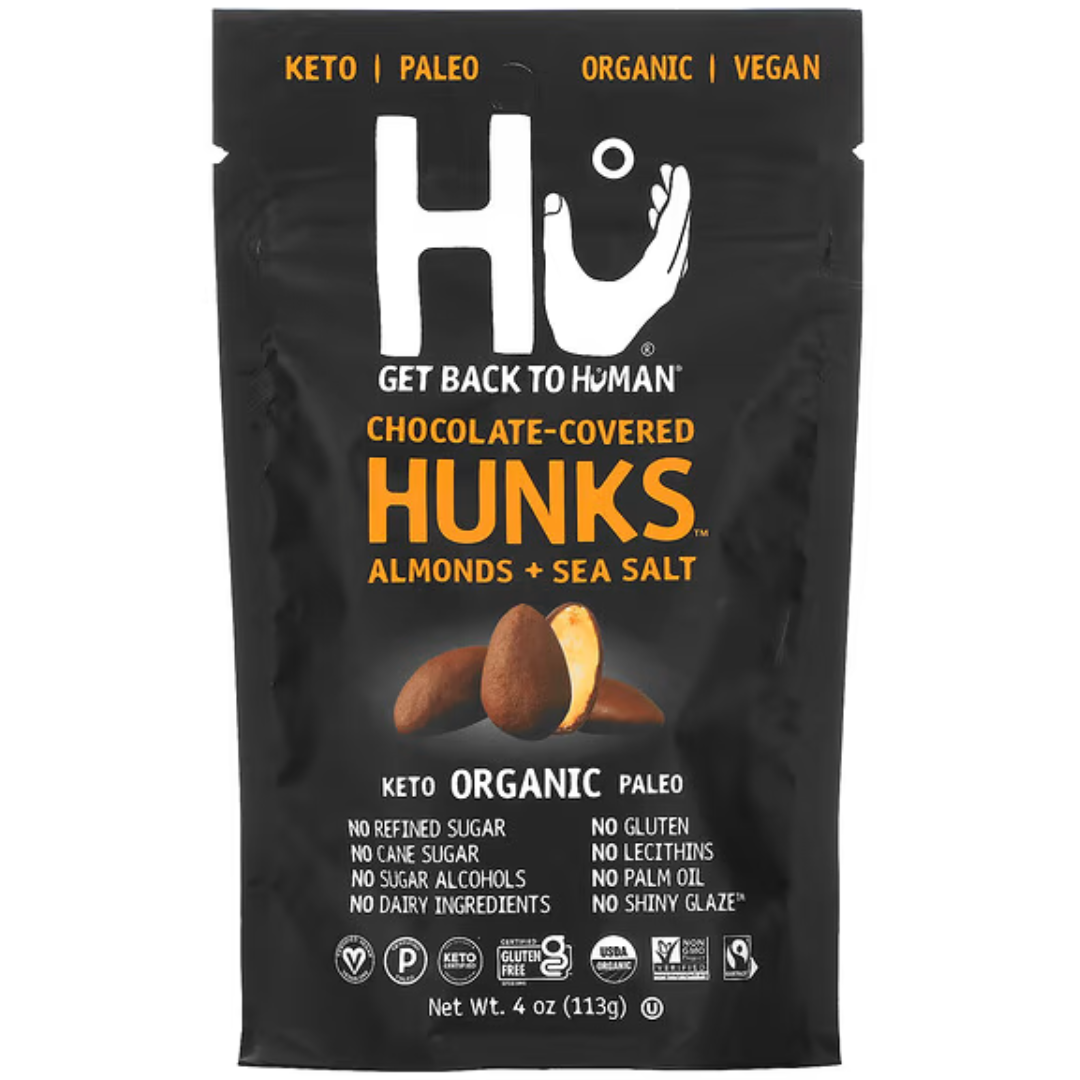 Hu Organic Chocolate Covered Hunks Almonds Sea Salt 113g