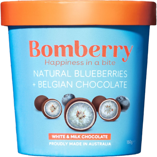 Bomberry White & Milk Choc Coated Blueberries 160g