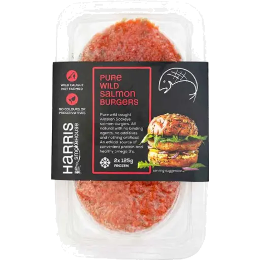 Harris Smokehouse Frozen Wild Salmon Burgers 250g