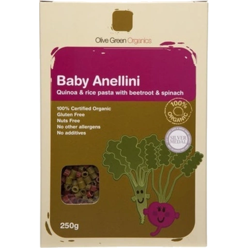 Olive Green Organics Baby Anellini Spinach & Beetroot 250g