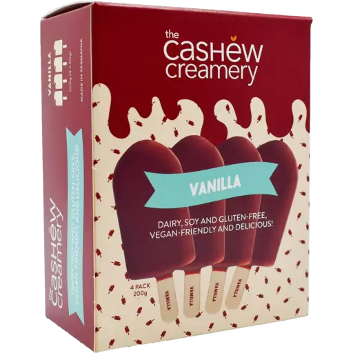The Cashew Creamery Multi Pack Ice Cream Bar Vanilla 4 X 50g