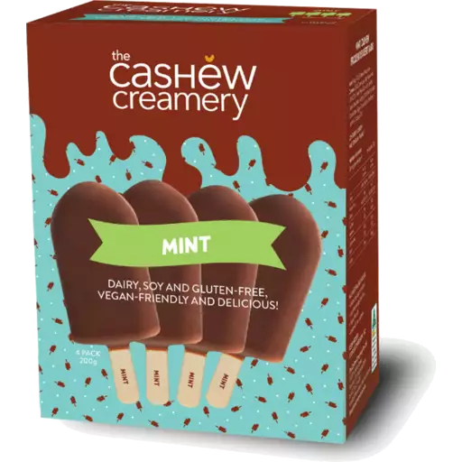 The Cashew Creamery Multi Pack Ice Cream Bar Mint 4 X 50g