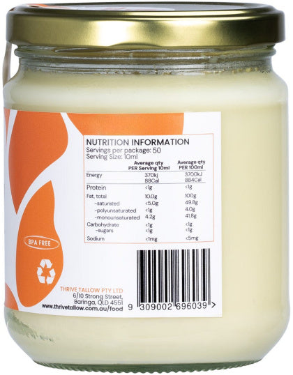 Byron Bay Tallow Organic Grass Fed Beef Tallow 400g