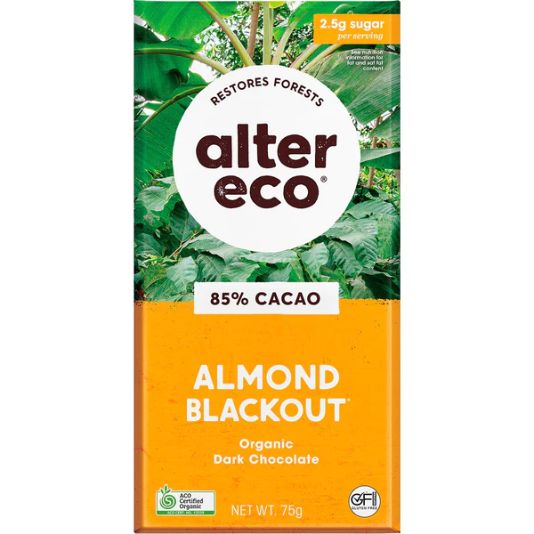 Alter Eco Chocolate Almond Blackout 75g