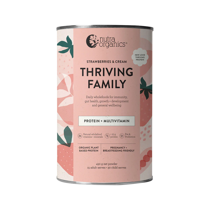 Nutra Organics Thriving Protein Strawberries And Cream 450g