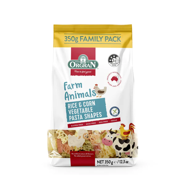 Orgran Farm Animals Rice & Corn Pasta 350g