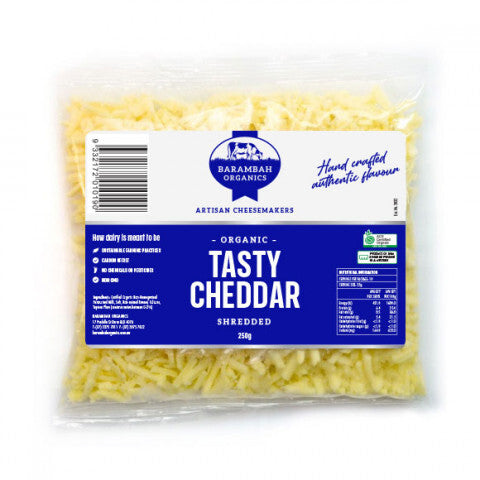 Barambah Organic Cheddar Shredded 250g