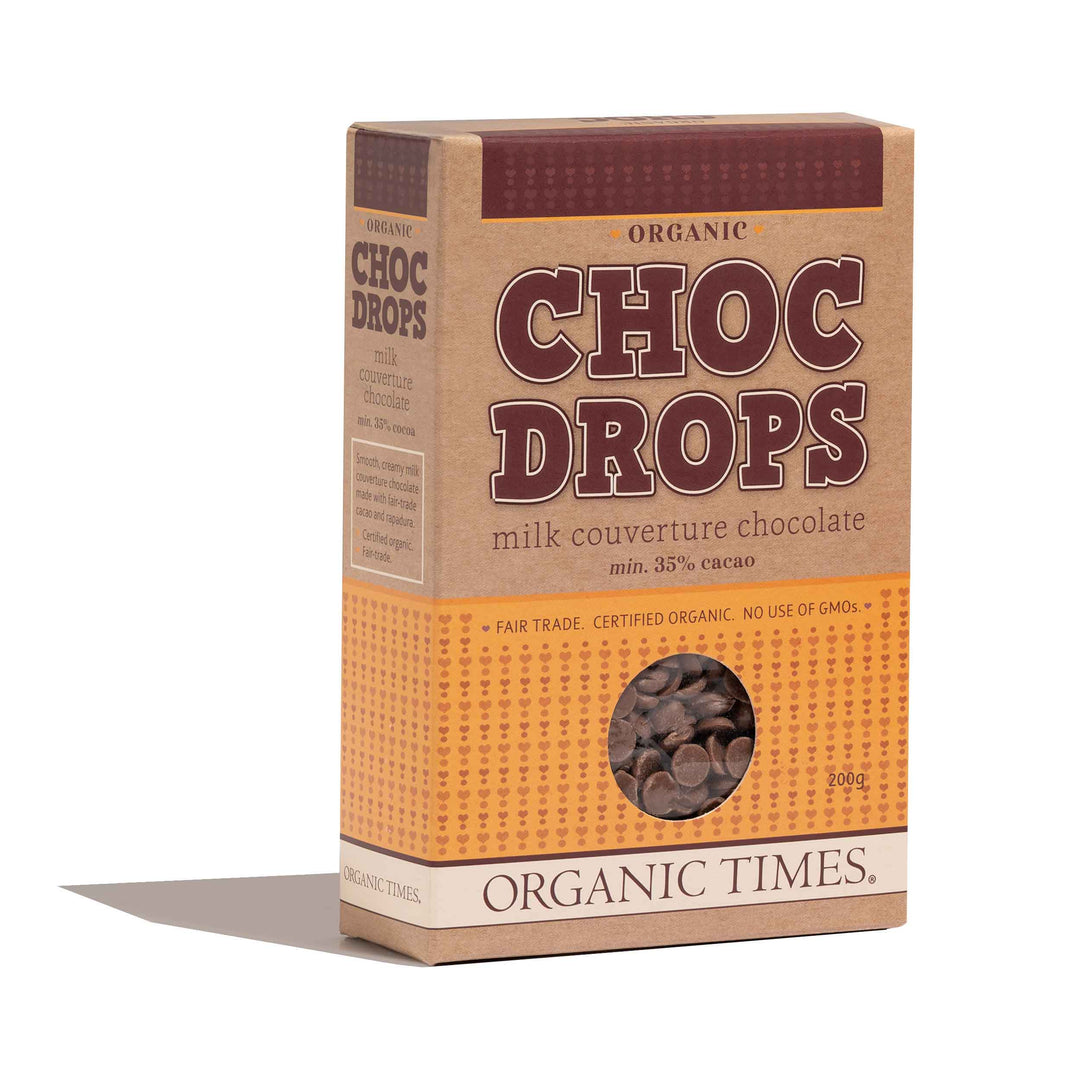 Organic Times Milk Chocolate Drops Couvertre 200g