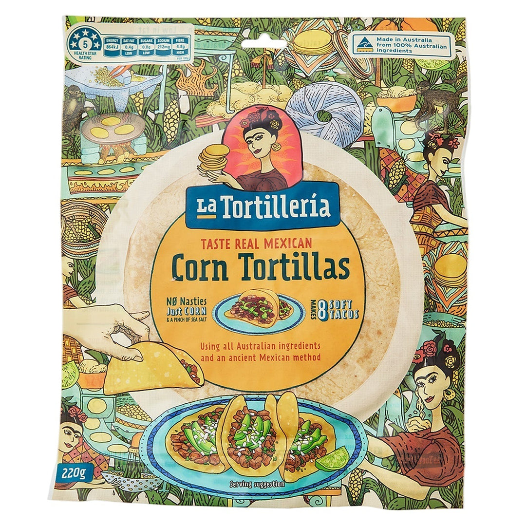 La Tortilleria Corn Tortillas 8 Pack 220g