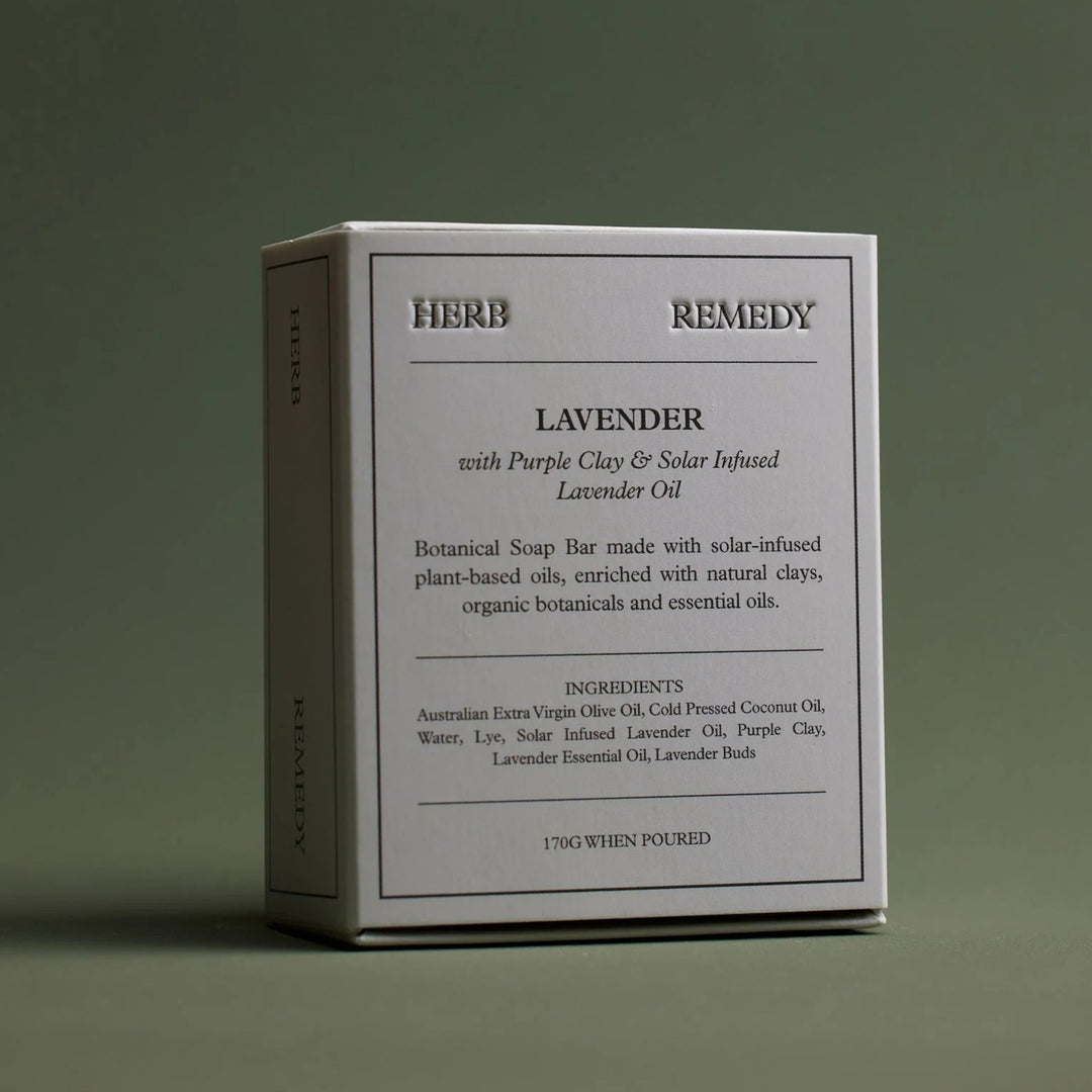 Herb Remedy Soap Lavender With Purple Clay & Solar Infused Lavender Oil 170g