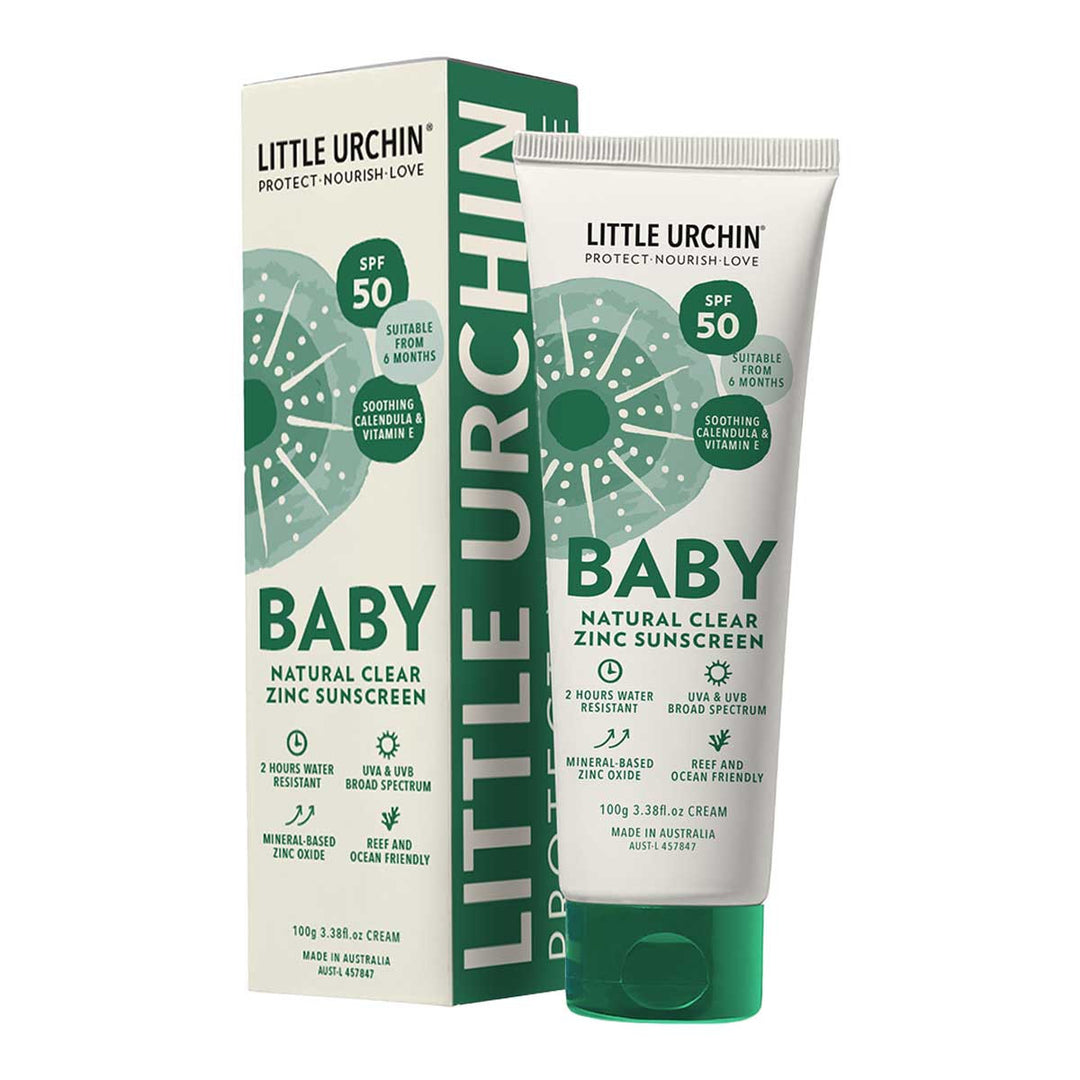 Little Urchin Natural Sunscreen Zinc Clear Baby Spf 50+ 100g