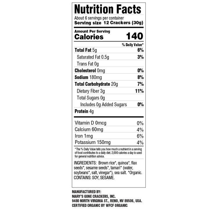 Mary's Gone Crackers Original 184g