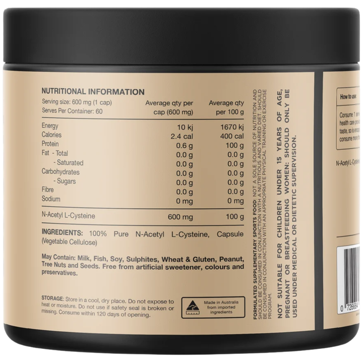 Switch Nutrition Nac 100% N-acetyl L-cysteine 60c