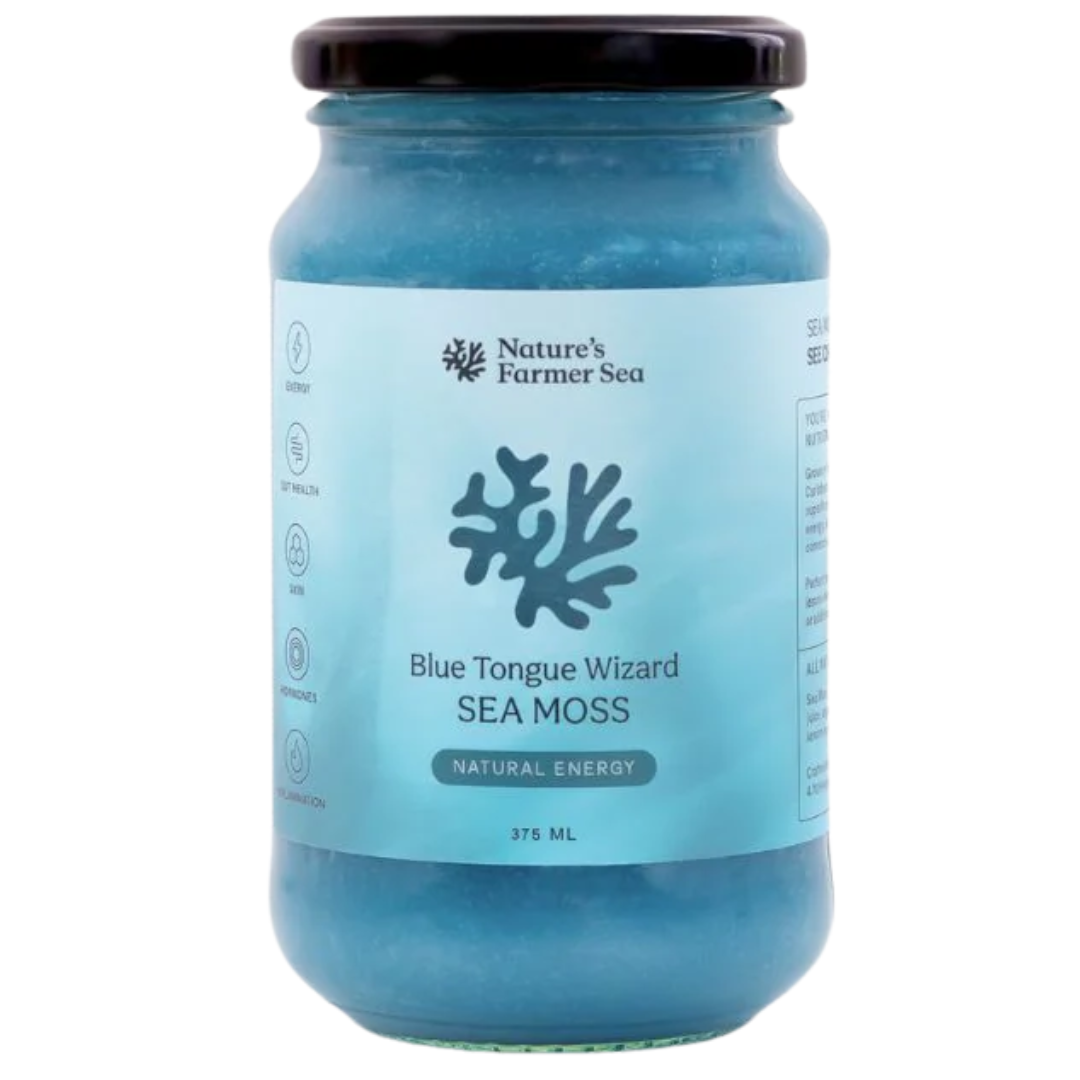 Natures Farmer Sea Blue Tongue Wizard Sea Moss Gel Energy 375ml