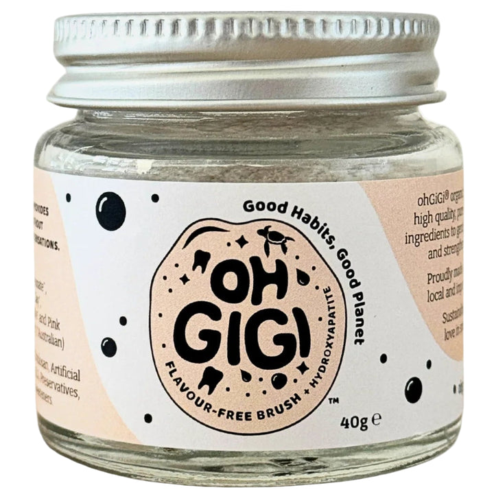 Ohgigi Tooth Powder + Hydroxyapatite Flavour-free Brush 40g