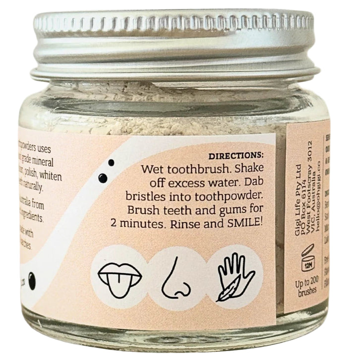 Ohgigi Tooth Powder + Hydroxyapatite Flavour-free Brush 40g